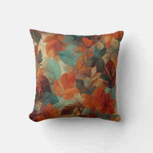 Coussin Feuilles d'automne de ton foncé