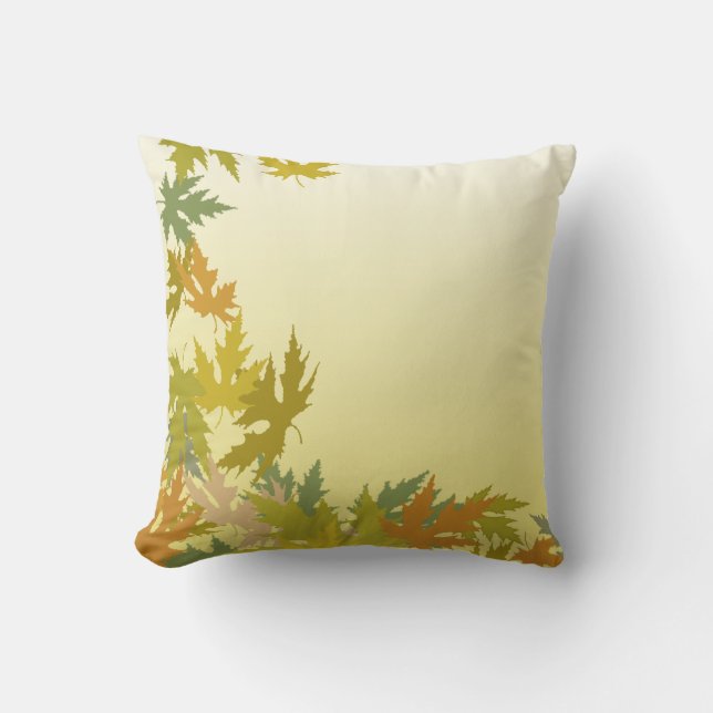 Coussin Feuilles d'automne en chute colorée (Recto)
