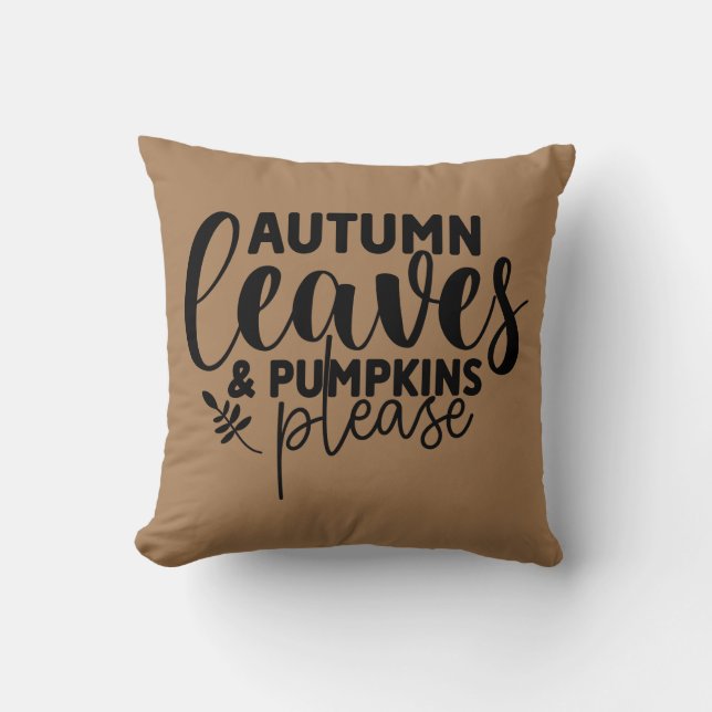 Coussin Feuilles d'automne et Citrouilles S'il vous plaît (Recto)