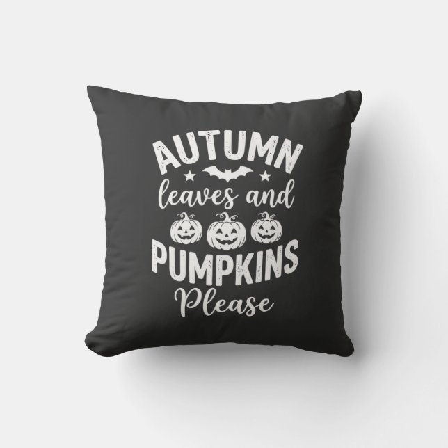 Coussin Feuilles d'automne et citrouilles s'il vous plaît_ (Recto)