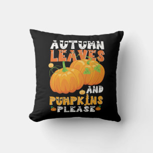 Coussin Feuilles D'Automne Et Citrouilles S'Il Vous Plaît 
