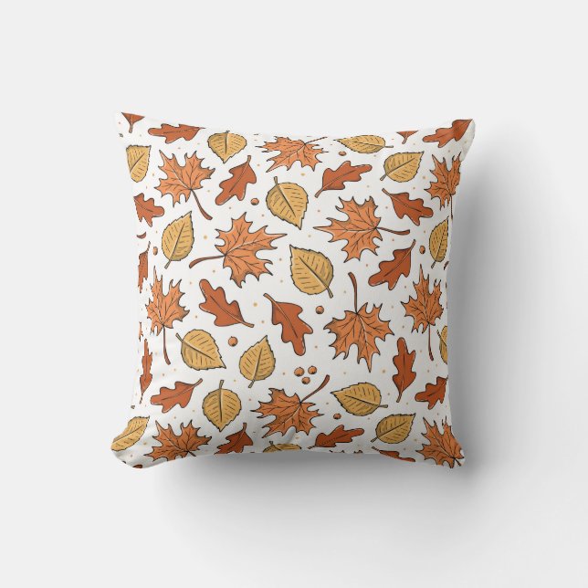 Coussin Feuilles d'automne et Motif d'Acorns (Recto)