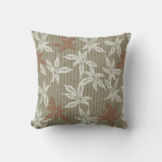 Coussin feuilles d'automne feuillage d'automne kaki vert r