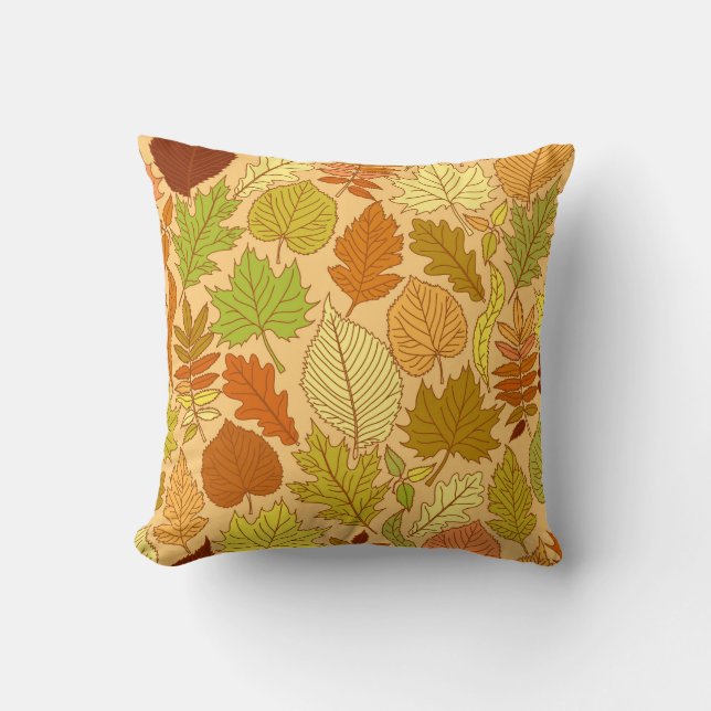 Coussin Feuilles d'automne : impression en tissu transpare (Recto)