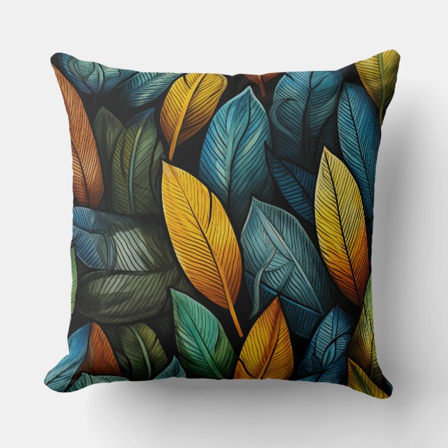 Coussin Feuilles d'automne - lancer l'oreiller (Recto)