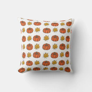 Coussin Feuilles d'automne : Motif Citrouille à main
