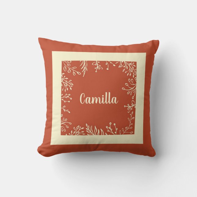 Coussin Feuilles d'automne personnalisées de ferme simple (Recto)