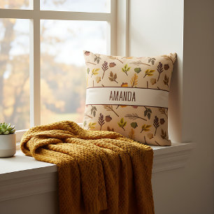 Coussin Feuilles d'automne personnalisées de ferme simple