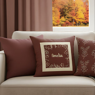 Coussin Feuilles d'automne simples de ferme personnalisées