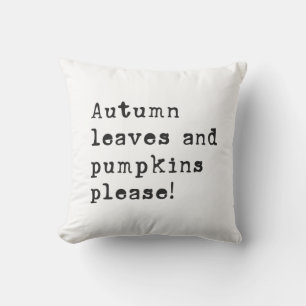 Coussin Feuilles d'automne simples et type Citrouille blan