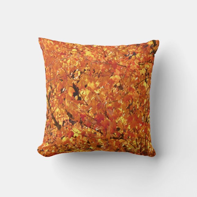 Coussin Feuilles d'automne sur l'arbre - photographie.   (Recto)