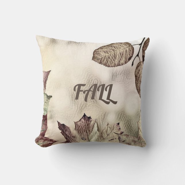 Coussin Feuilles de automne colorées avec aquarelle de cou (Recto)