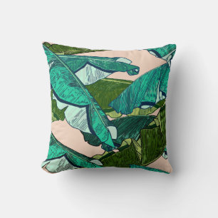 Coussin Feuilles de bananes : Motif Tropical sans joint.