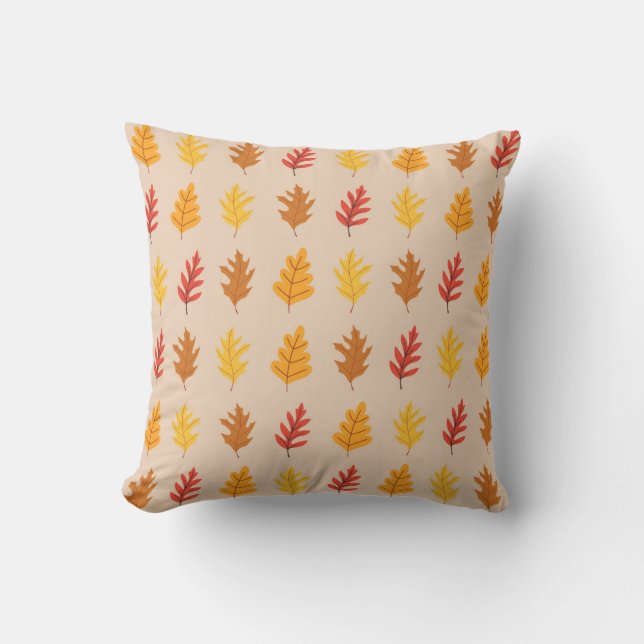 Coussin Feuilles de chêne d'automne (Recto)