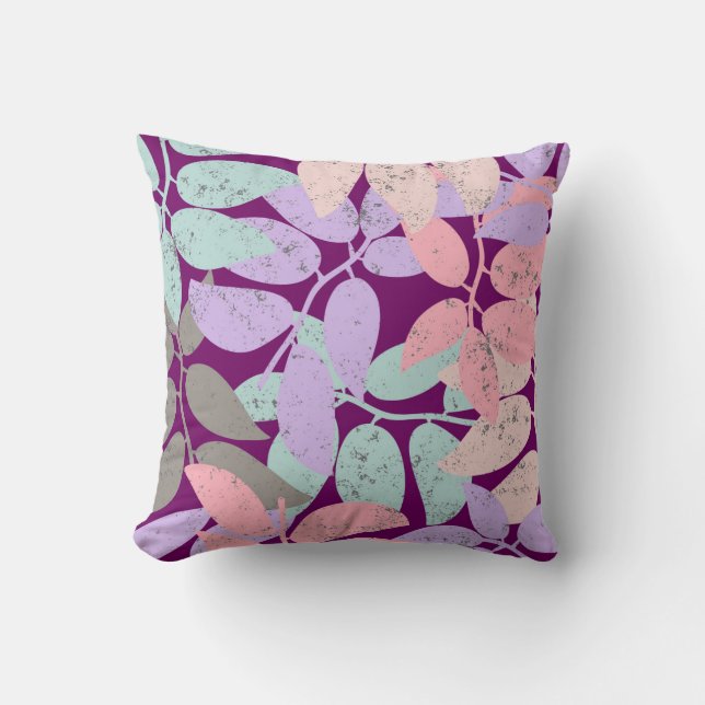 Coussin feuilles de doodle (Recto)