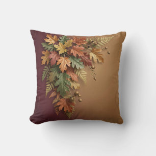 Coussin Feuilles de Érable Automnales Élégantes en Cascade
