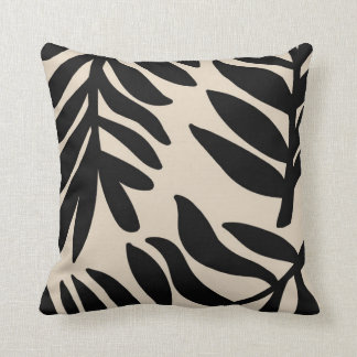 Coussin Feuilles de feuilles monochromes à grande échelle