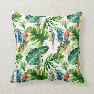 Coussin Feuilles de forêt tropicale verte de la jungle Par