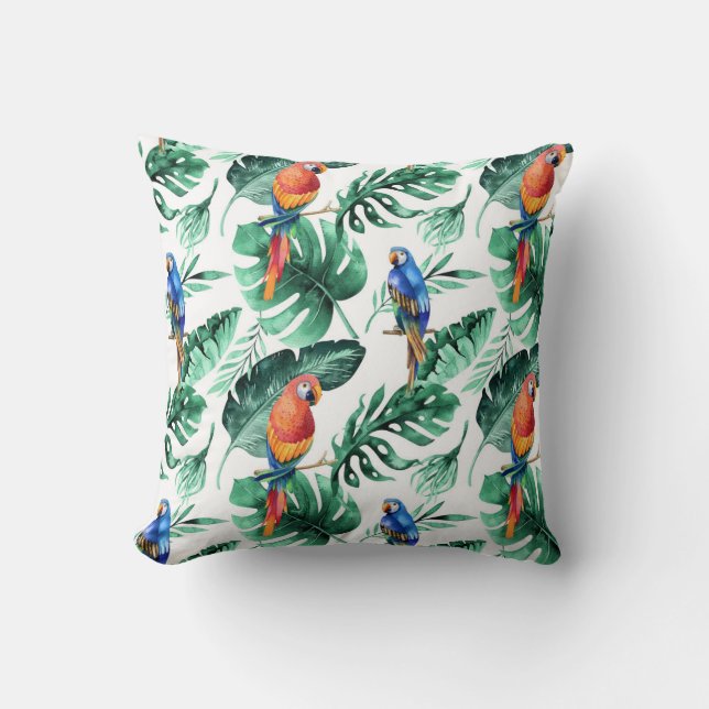 Coussin Feuilles de forêt tropicale verte de la jungle Par (Recto)