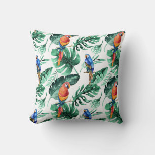 Coussin Feuilles de forêt tropicale verte de la jungle Per