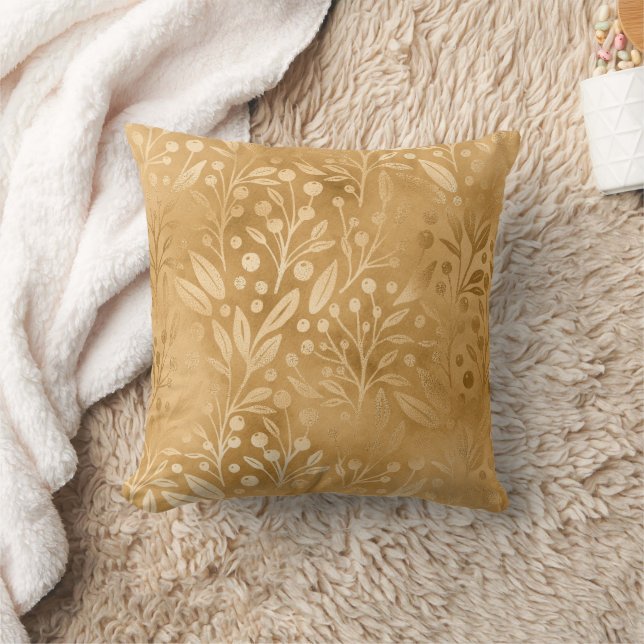 Coussin Feuilles de gold élégantes et stylées Baies (Couverture)