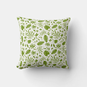 Coussin Feuilles de jungle tropicale verte Imprimer