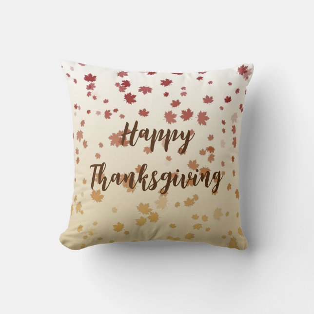 Coussin Feuilles de l'érable de Thanksgiving (Recto)