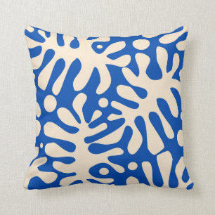 Coussin feuilles de Matisse - Bleu
