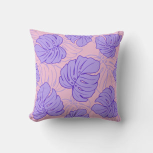 Coussin Feuilles de Monstera violettes