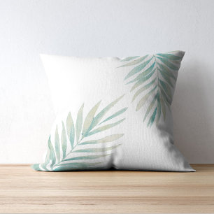 Coussin Feuilles de palmier à l'aquarelle élégantes 