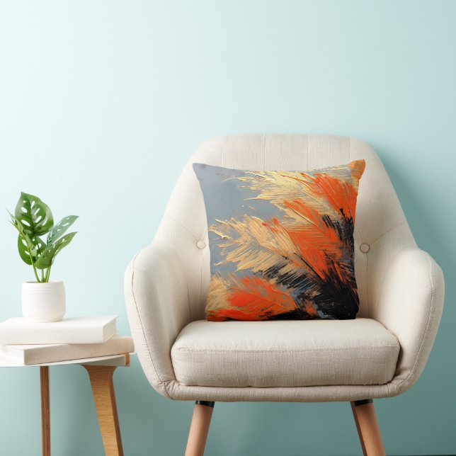 Coussin Feuilles de Palmier – Mouvement Tropical Abstrait (Chaise)