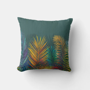 Coussin Feuilles de palmiers de couleur tropicale. Feuille