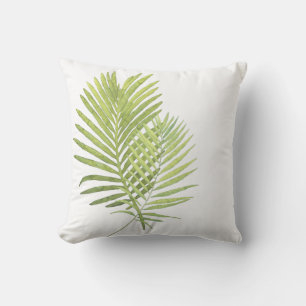 Coussin Feuilles de palmiers en aquarelle