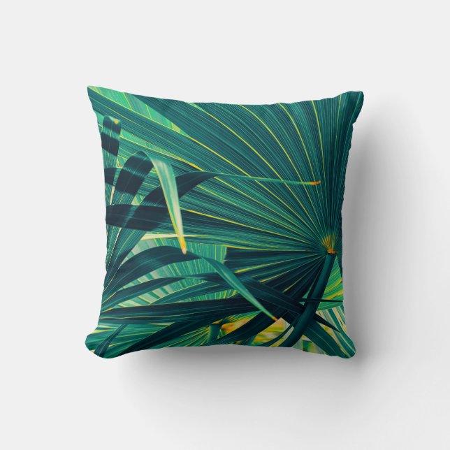 Coussin Feuilles de palmiers tropicaux (Recto)