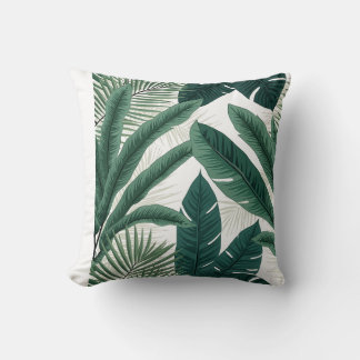Coussin Feuilles de palmiers tropicaux