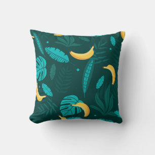 Coussin Feuilles de palmiers tropicaux motif sans couture.