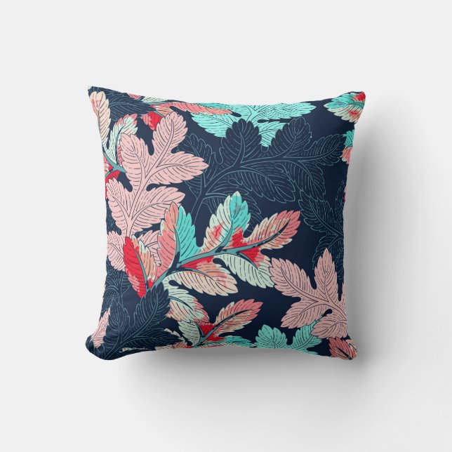 Coussin Feuilles de palmiers tropicaux : Motif Vintage (Recto)
