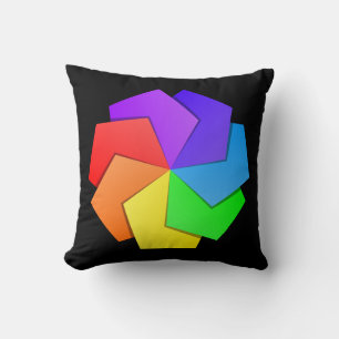 Coussin Feuilles de papier à motif de mandala coloré