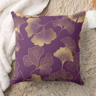 Coussin Feuilles de thé vert élégantes botaniques avec ref