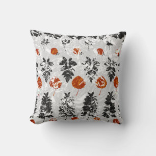 Coussin Feuilles d'empreinte : motif symétrique sans coutu