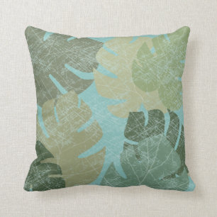Coussin Feuilles dénaturés tropicaux