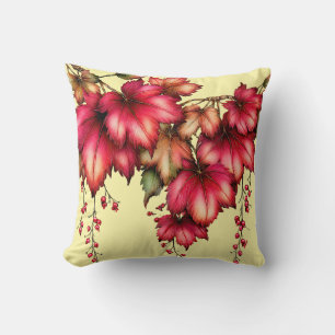 Coussin Feuilles d'érable d'automne avec motif de chute de