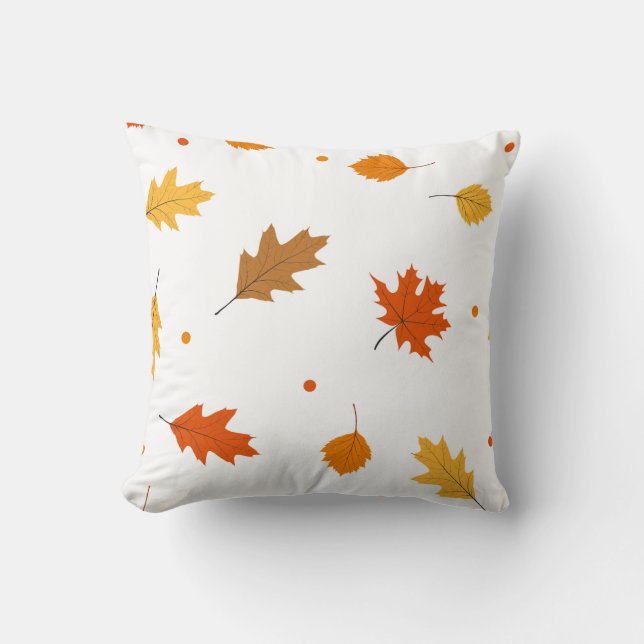 Coussin Feuilles d'érable jaune, Brown et orange (Recto)