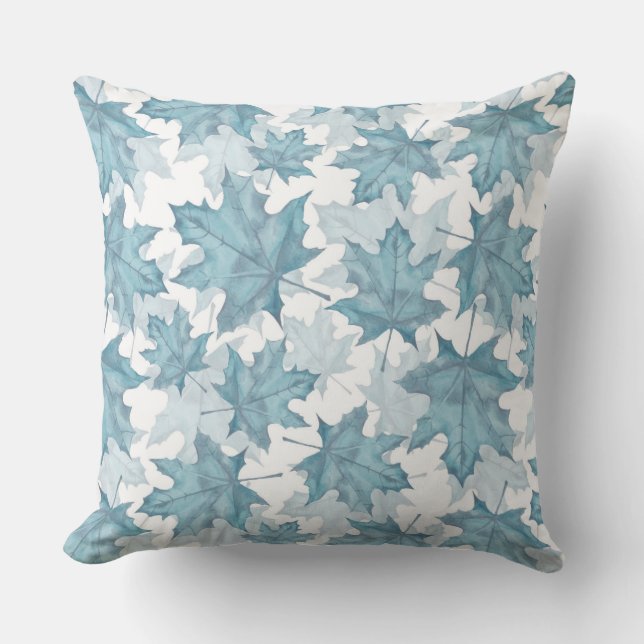 Coussin Feuilles d'érable. Motif aquarelle (Recto)