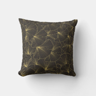 Coussin Feuilles dessinés à la main de plantes tropicaux
