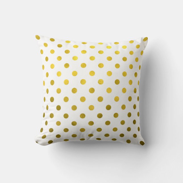 Coussin Feuilles d'or Métallurgie Faux Foil Petite Polka P (Recto)