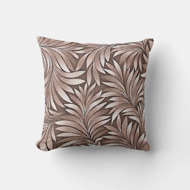 Coussin Feuilles élégantes aux teintes de boysenberry (Recto)