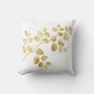 Coussin Feuilles élégantes de feuille d'or