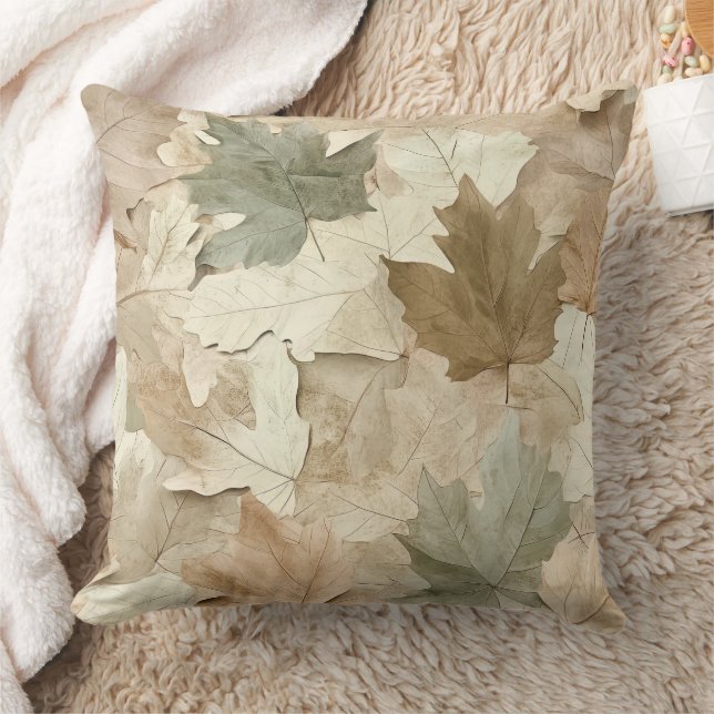 Coussin Feuilles élégantes pressées sur une base de parche (Couverture)