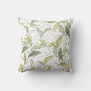 Coussin Feuilles Élégantes qui Tombent Design Inspiré de l